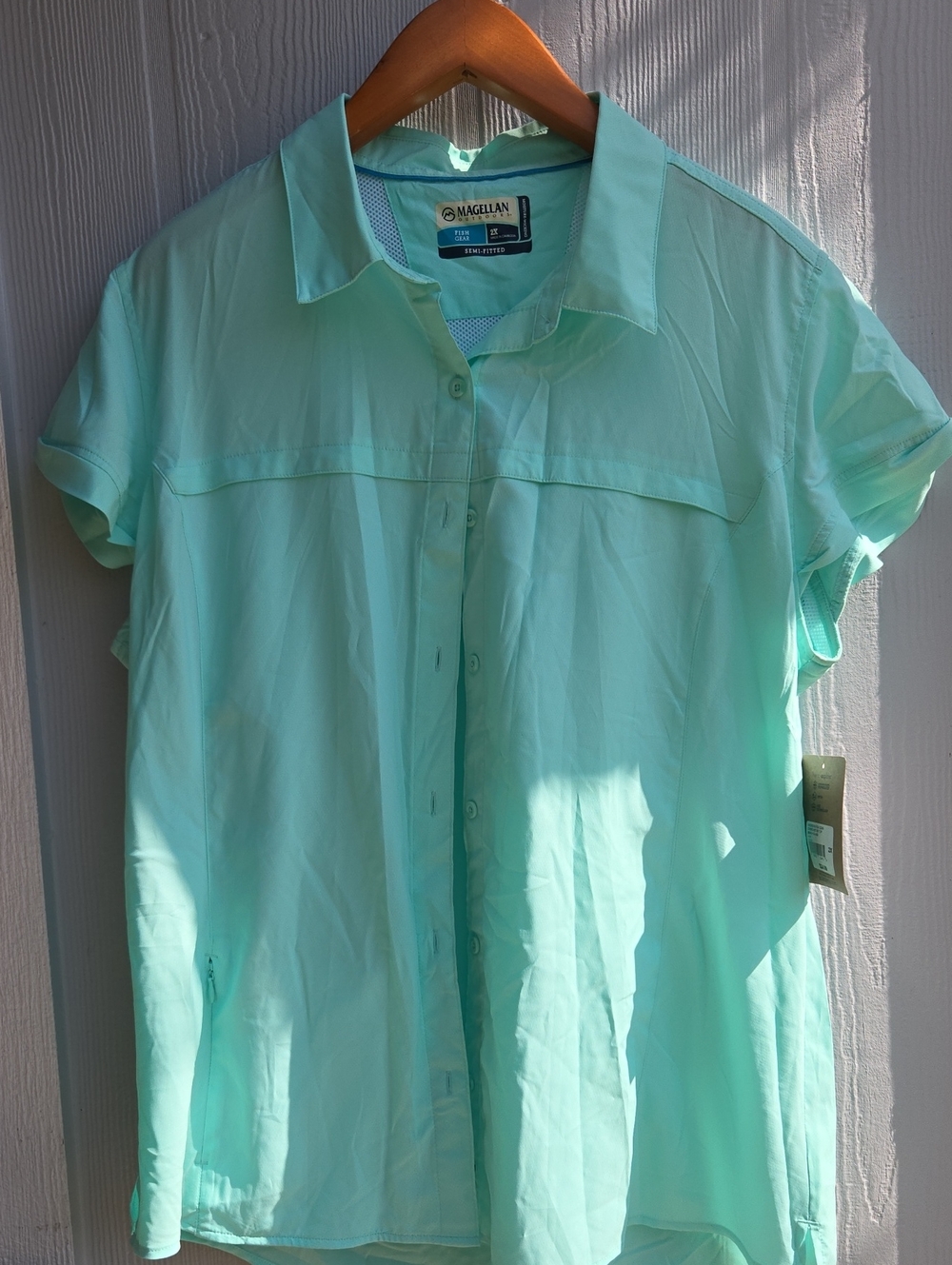 MAGELLAN | Womens Fish Gear Overcast Top Beach Glass (Size 2XL/XXL)